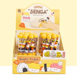 24pcs/lot Creative Sushi Gel Pen Cute 0.5mm Black Ink Signature Pens Stationery Gift School Writing Supplies