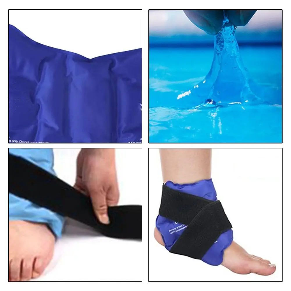 

Многоразовый гелевый пакет со льдом, двойная температура, облегчение боли, бандаж на лодыжку, пакет со льдом, горячая холодная терапия, гибкий ремешок, дизайн, нейлоновый гель, пакет