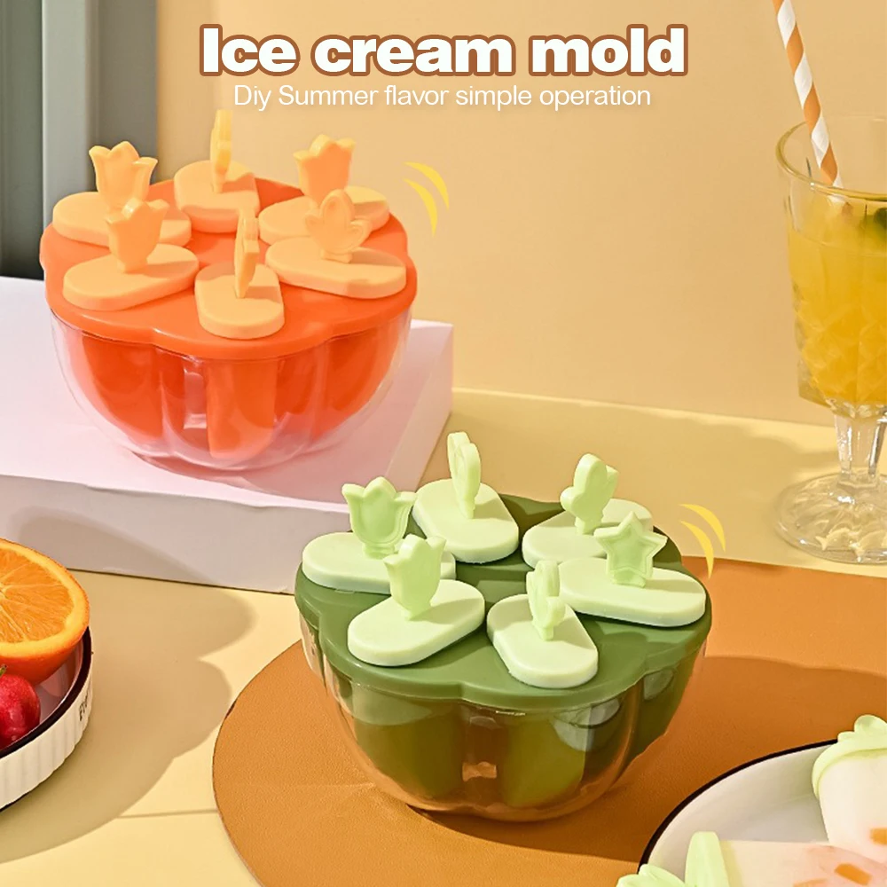 6-Hole Ice Cream Mold Diy Ice Cream Mold Household Ice Cream Popsicle Box