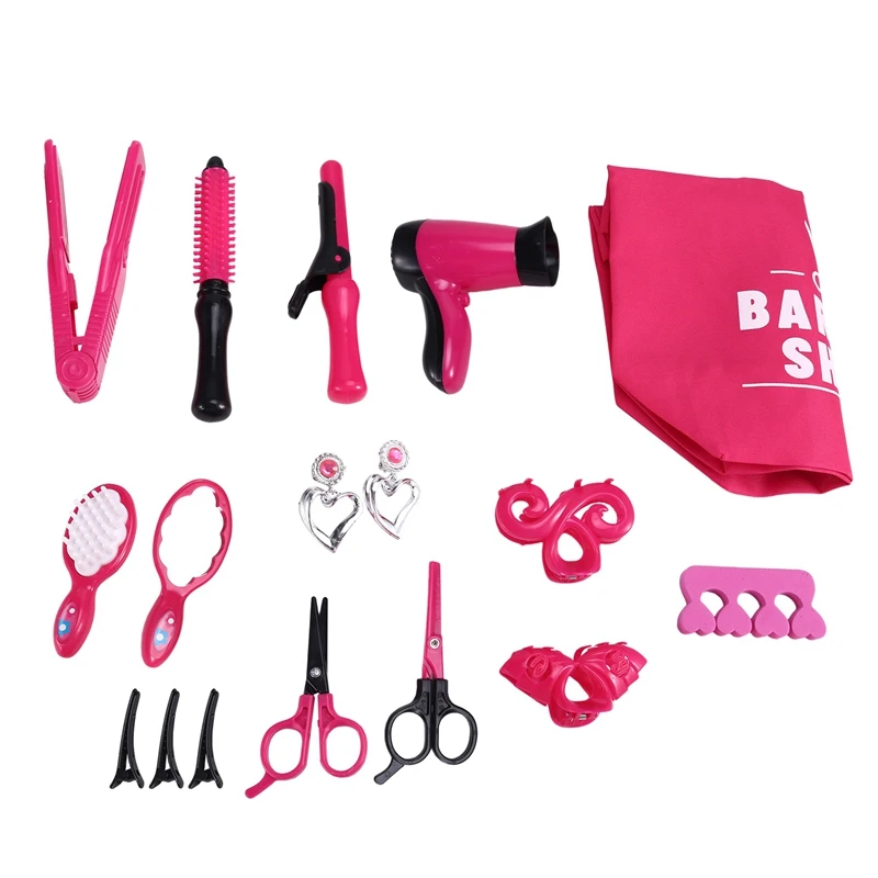 

Kids Toys Pretend Play Hairdressing Hair Simulation Game Children Hair Styling Tools Blow Dryer Curler Makeup Kit Toys