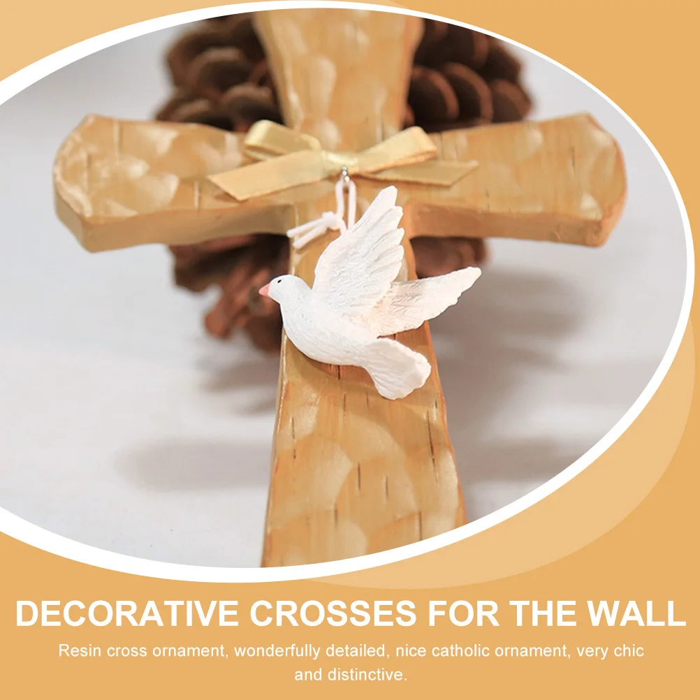 

Resin Cross Ornament Artistic Desktop Home Decoration Religious Cross Wall Decor Catholic Crucifix Accent Crosses Wall Decor