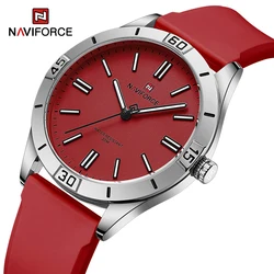 NAVIFORCE Creative Trend Casual Female TPU Strap Wristwatch Simple Quartz Ladies Clock Original Brand Waterproof Watch for Women