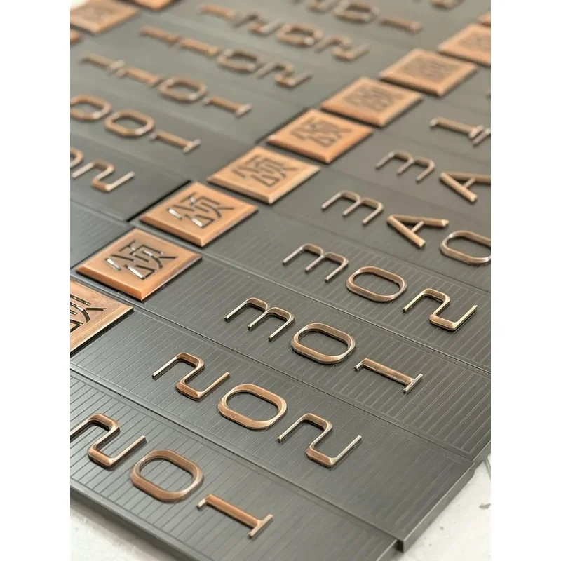Plaques de numéros de maison en laiton gravées sur mesure par CNC, plaques signalétiques en bronze, numéros de chambre, plaques signalétiques en aluminium pour
