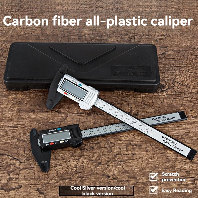 Calibrador Digital Electrónico de 150 mm y 100 mm, Calibrador Vernier con Dial de Fibra de Carbono, Micrómetro, Herramienta de Medición, Regla Digital
