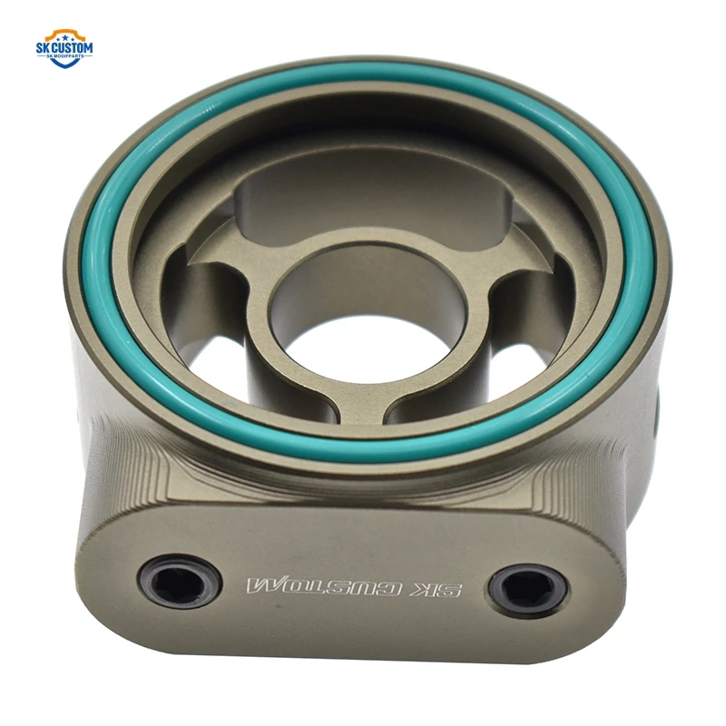 CUSTOM Auto Racing Parts Aluminum Oil Filter Pressure Temp Adapter Cooler Sandwich Plate For Cadillac