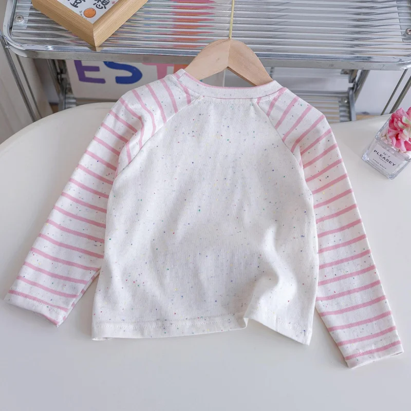 

Girls' Long SleevesTT-shirt2025Spring and Autumn New Style Children's Fashionable Base Shirt Baby Autumn Top Girl's Base Shirt