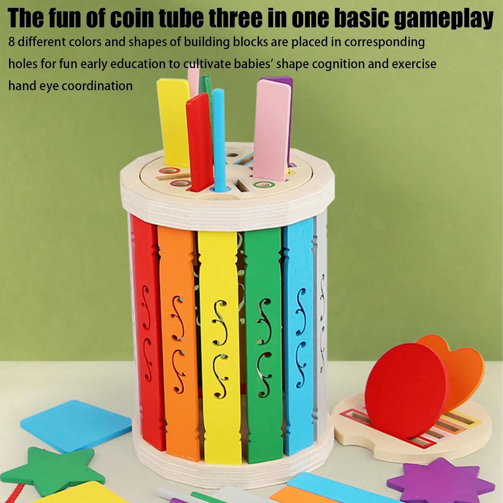 Wooden Color Sorting Toy Wooden Educational Learning Games Color Matching Sensory Learning Toys For Boys Girls Children Home