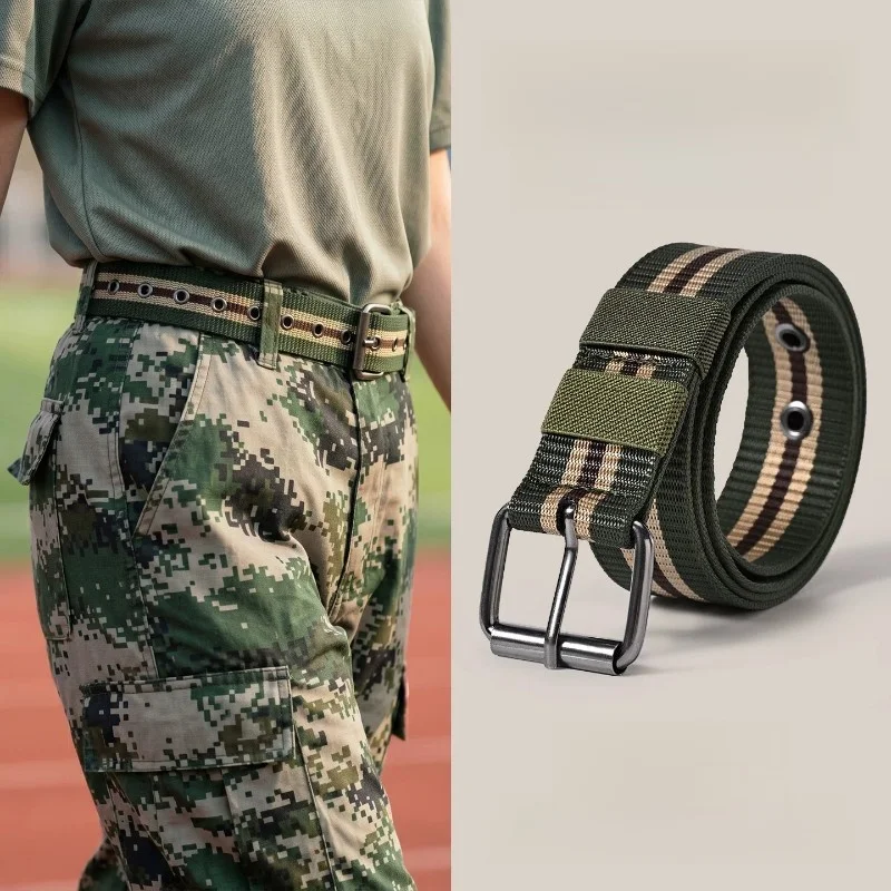 Military Training Essential Student Waist Belt Men Women High School University Uniform Accessories Buckle Leather Belt