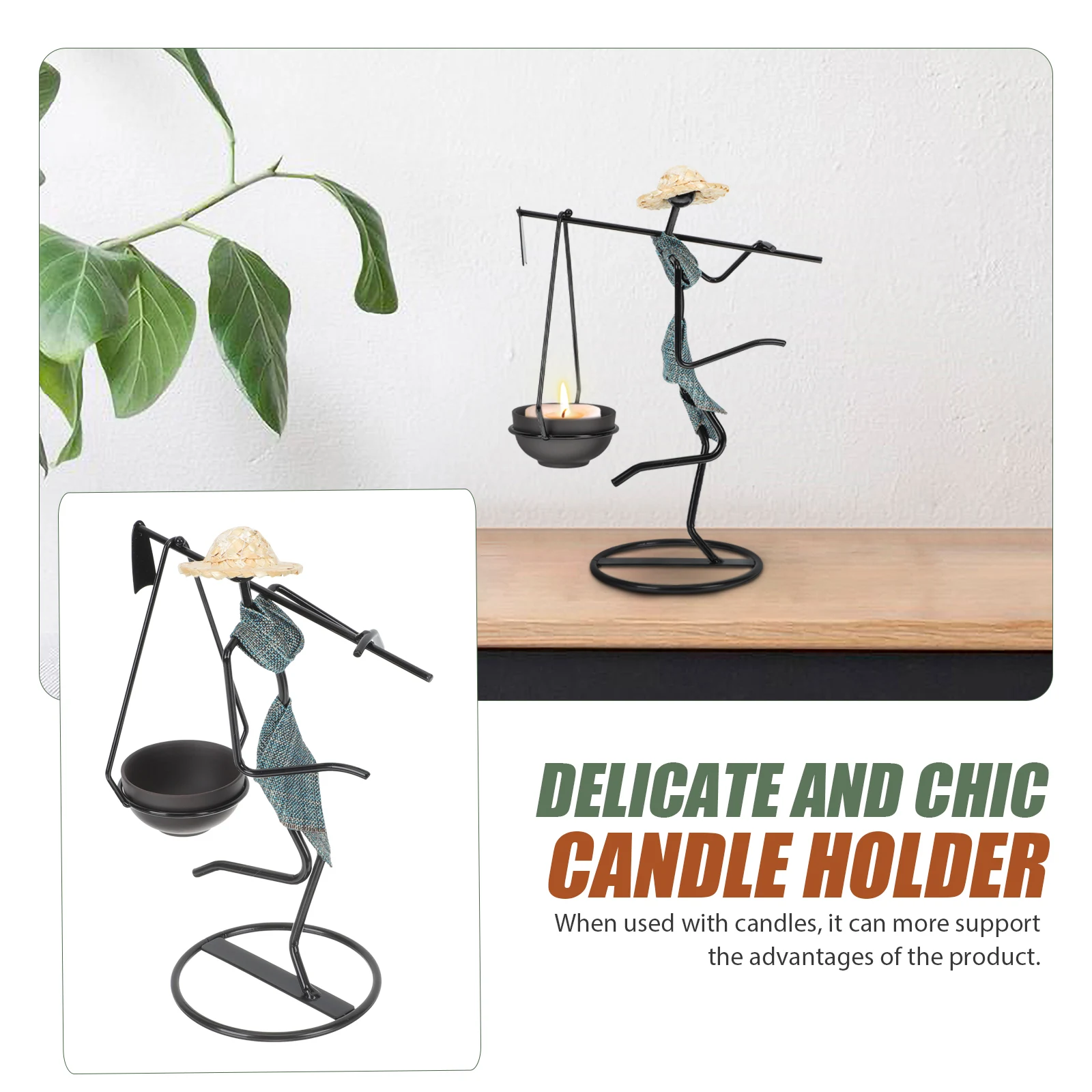 

Metal Human Figure Holder Creative Metal Candlestick Decorative Stand for Dinner Party Home Decor