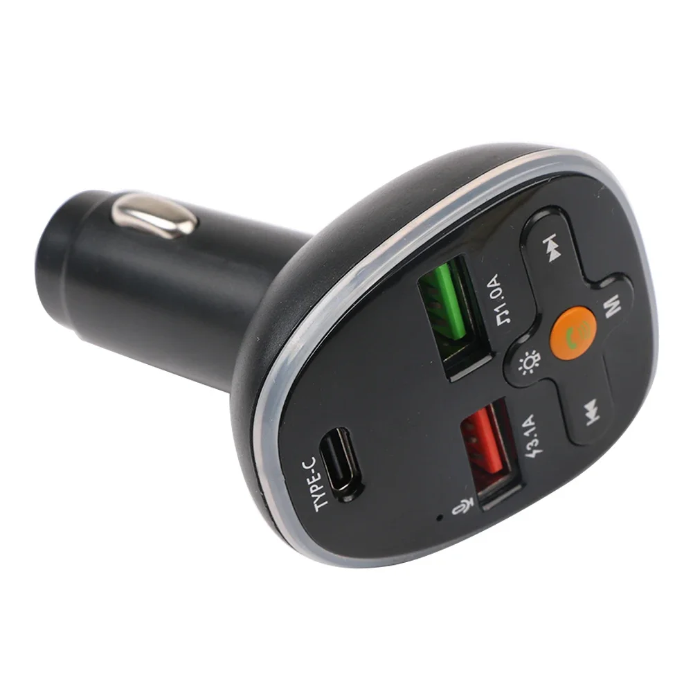 Newest Bluetooth 5.0 FM Transmitter Handsfree Car Radio Modulator MP3 Player Type-C Dual USB Super Quick Charge Adapter for Car