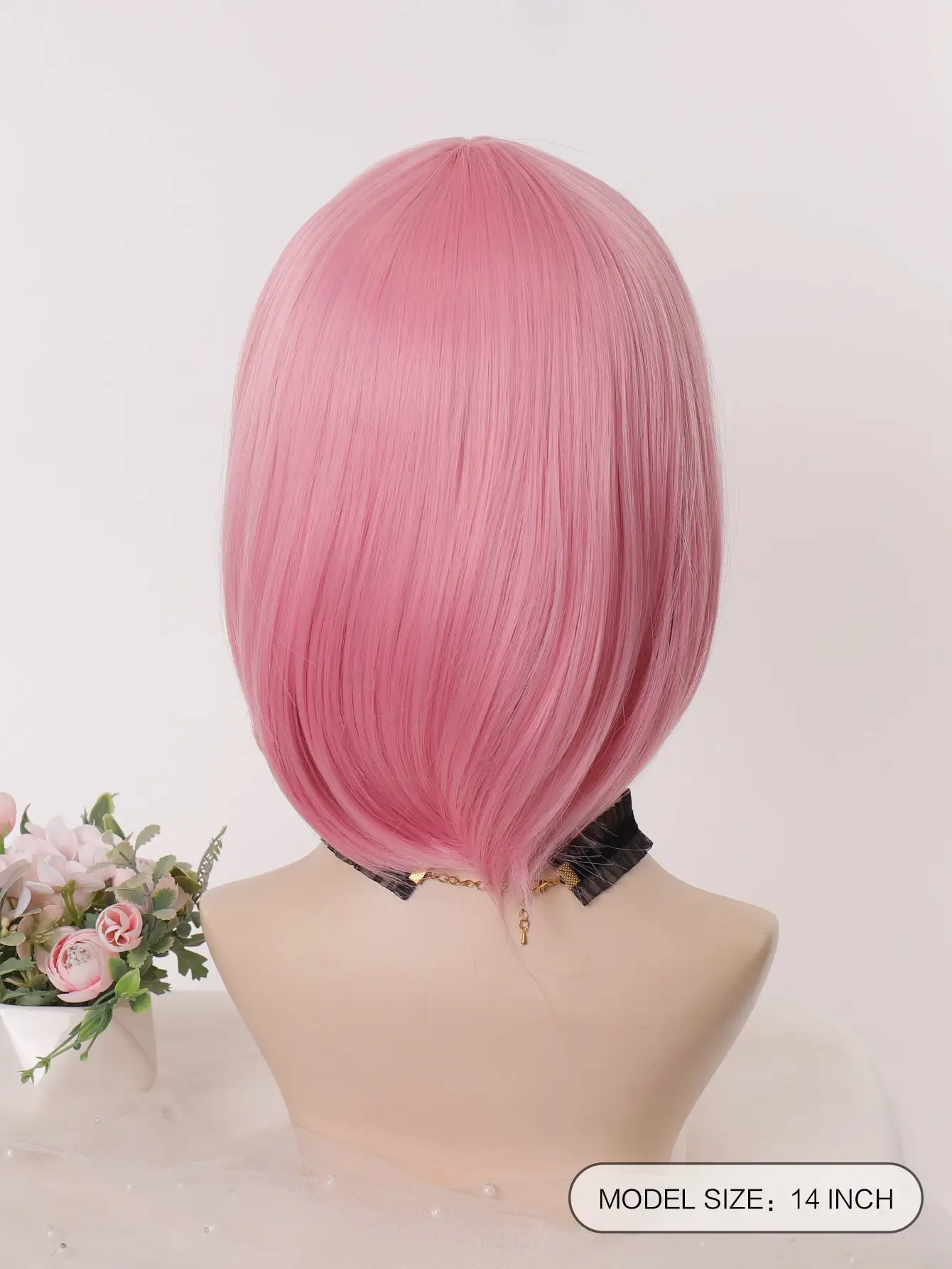 Cosplay Wig 35cm Short Pink Wigs Heat Resistant Synthetic Hair Role Play Wigs