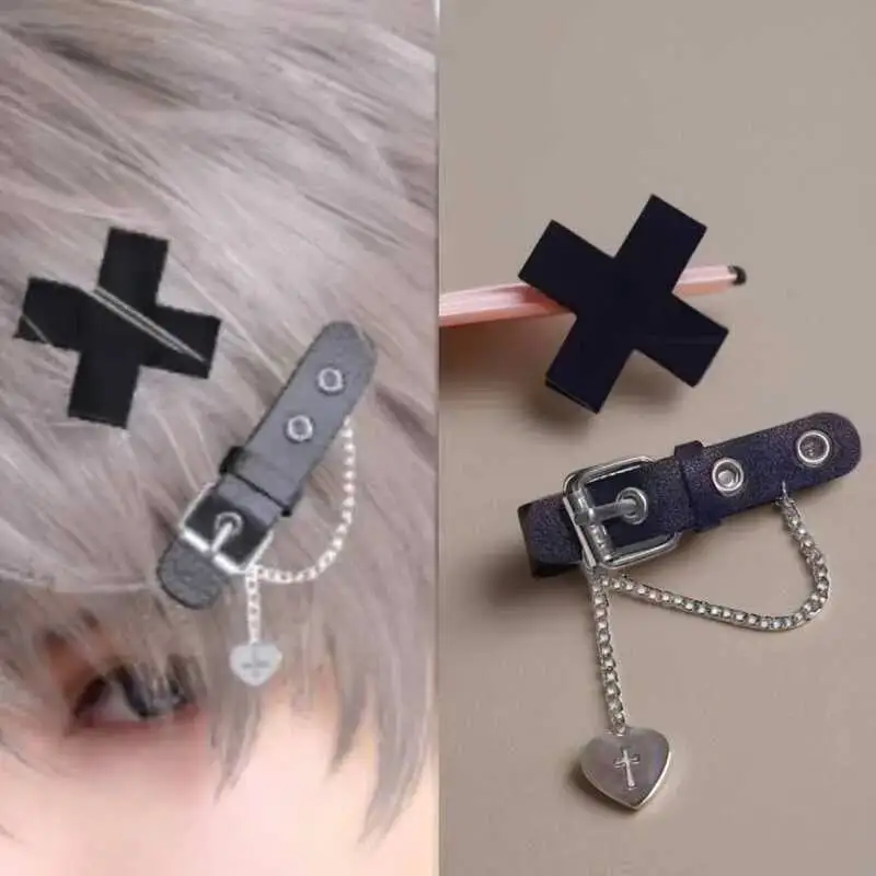 

Love And Deepspace Sylus Acg Cosplay Cross Pendant For Famale Bangs Handmade Imitation Hairpin Side Clip