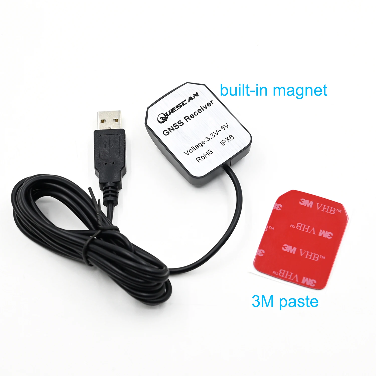 QUESCAN GPS Connector Android USB GNSS Antenna Receiver GPS GLONASS Galileo BeiDou Satellite Receiver UBX-M8030 NEO-M8N QU33N