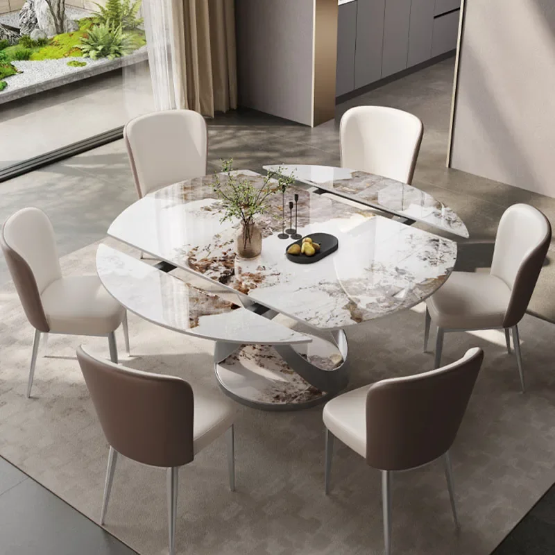 Dressing Dinning Table Auxliar Luxury Folding Round Extendable Dining Table Bedside Service Mesas De Jantar Room Furniture