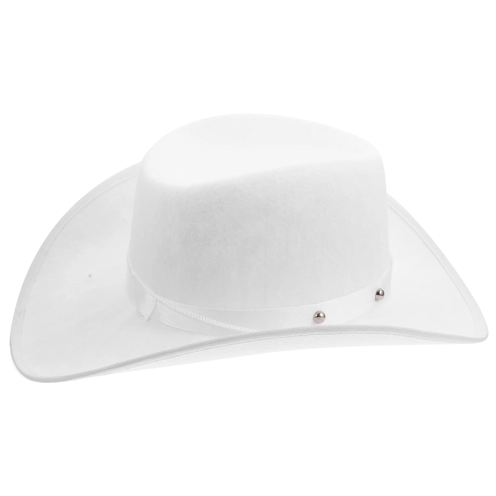 قبعة رعاة البقر للنساء قبعات راعية البقر بيضاء غير منسوجة من القماش على الطراز الغربي خفيفة الوزن ومحمولة وقابلة للتنفس للحفلات التنكرية للأطفال الصغار #5