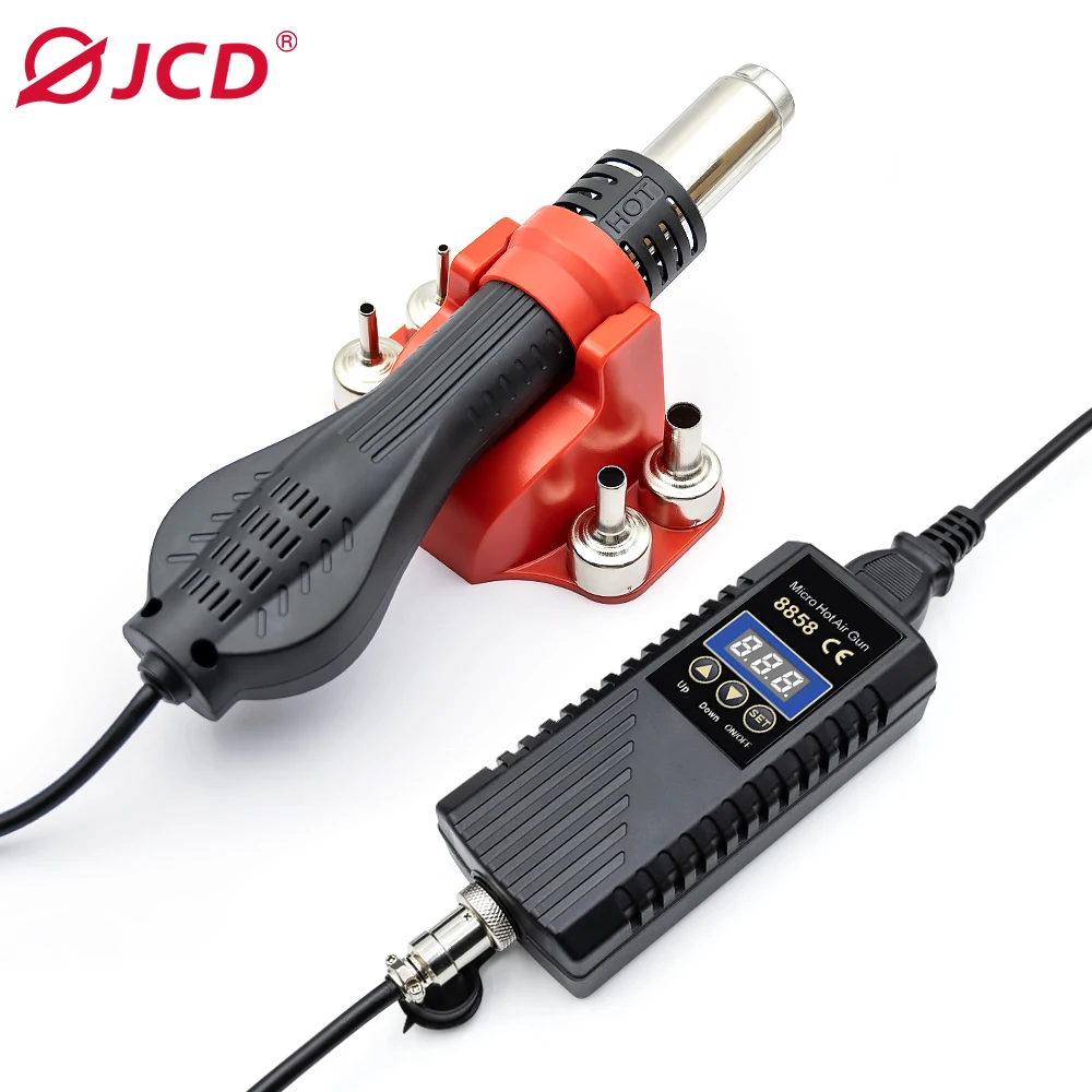 JCD 700W Pistola Ad Aria Calda Micro Stazione di Rilavorazione di Saldatura 110V 220V LED Digitale Asciugacapelli per Pistola di Calore Strumenti di Riparazione di Saldatura 8858A