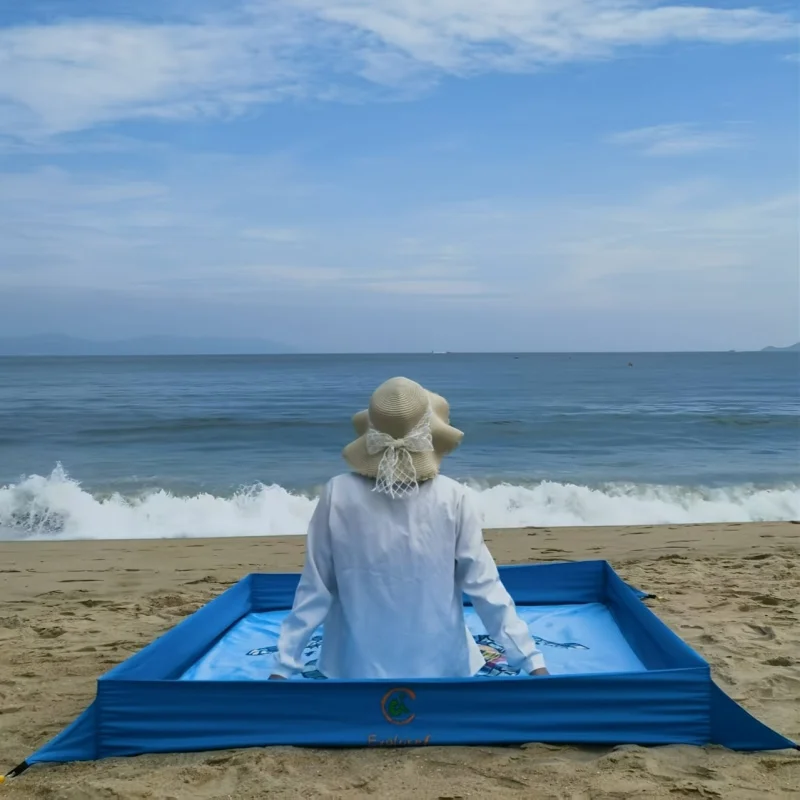 

New 1pc Fence Sand Prevention Beach Blanket; Portable Party Picnic Mat, Suitable For Beach And Outdoor Camping Picnic Blankets