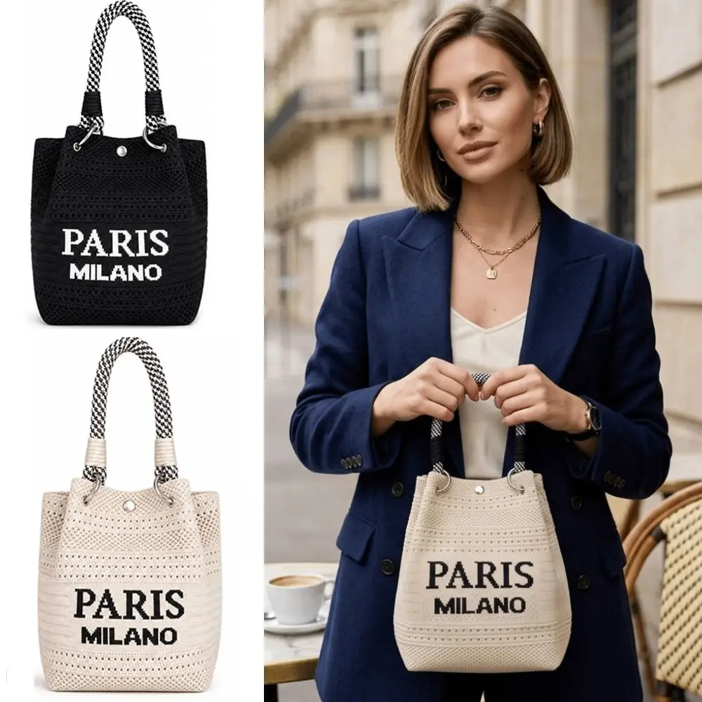 nova-bolsa-mini-tote-de-cor-solida-grande-capacidade-bolsa-de-malha-compacta-bolsa-geometrica-de-mao-para-lazer-e-ferias