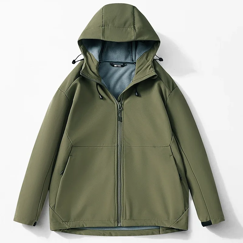 

Men's Solid Color Zipper Pocket Cardigan Hooded Long-sleeved Autumn and Winter Fashionable Casual Sweatshirt Jacket Top