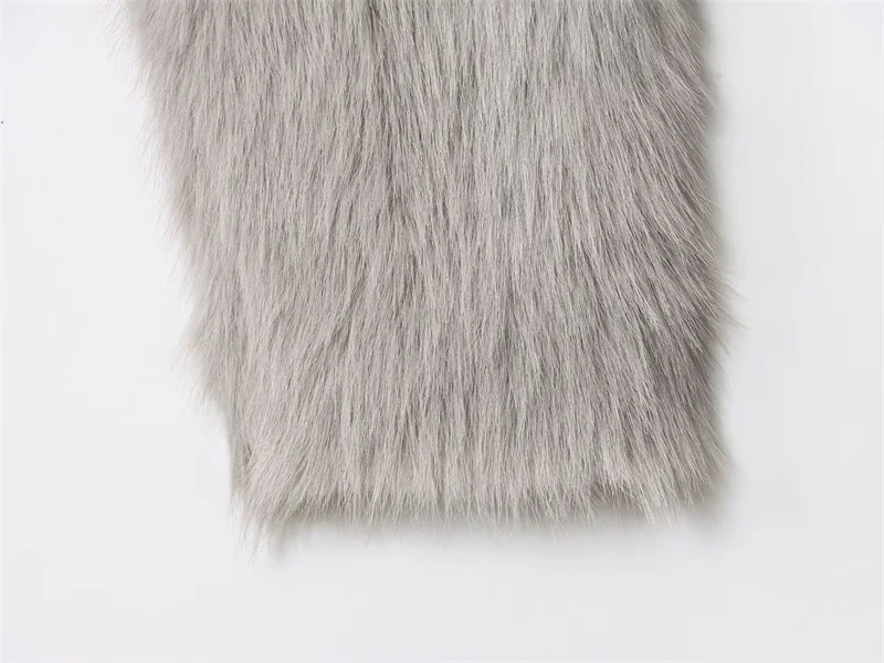 herfst en winter nieuwe dames elegante kunstbont effect lange mouwen opstaande kraag korte bontjas