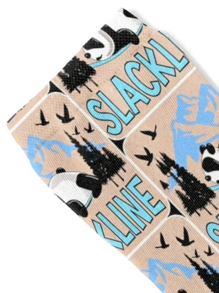 Slackline Panda Bear Socks designer happy professional running Running Boy Socks Women's