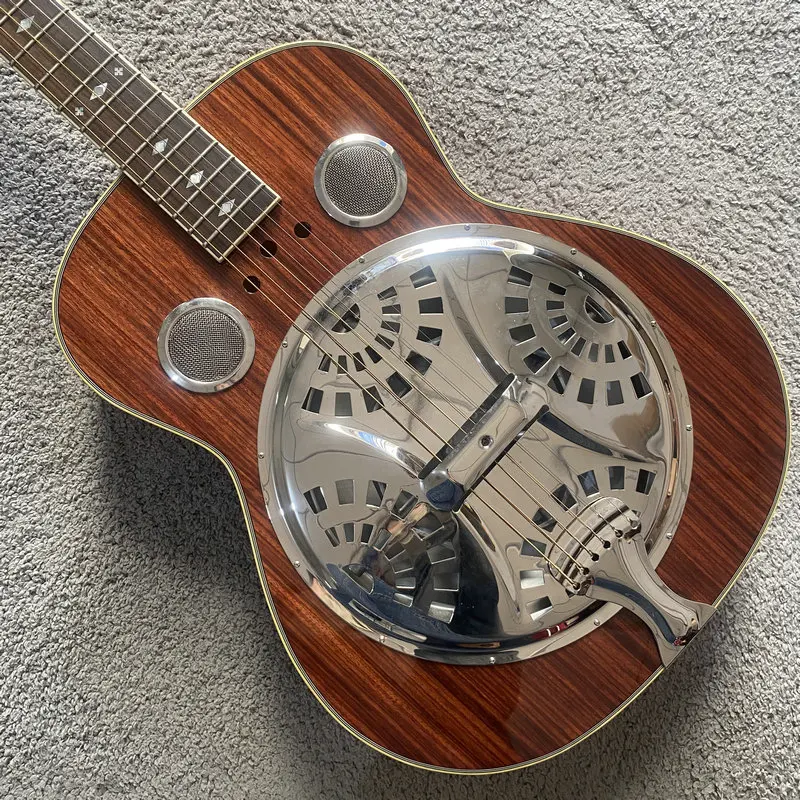 G141 Korea Rally Round Neck Dobro Guitar Steel Strings Natural KOA Body 19 Frets Resonator Guitart Stock Items Sales Price