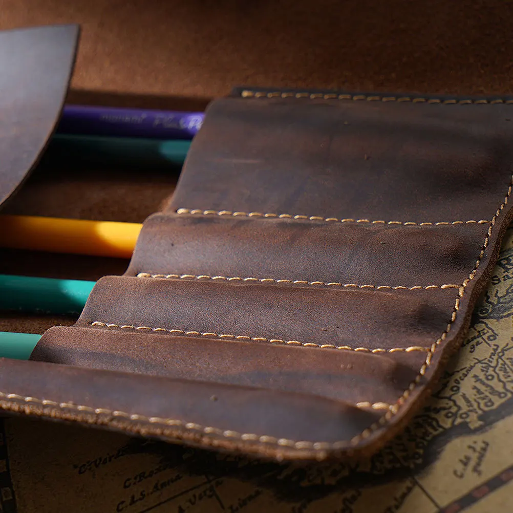 

Vintage Pen Pouch Holder Pencil Bag Case Handmade Grade for Business