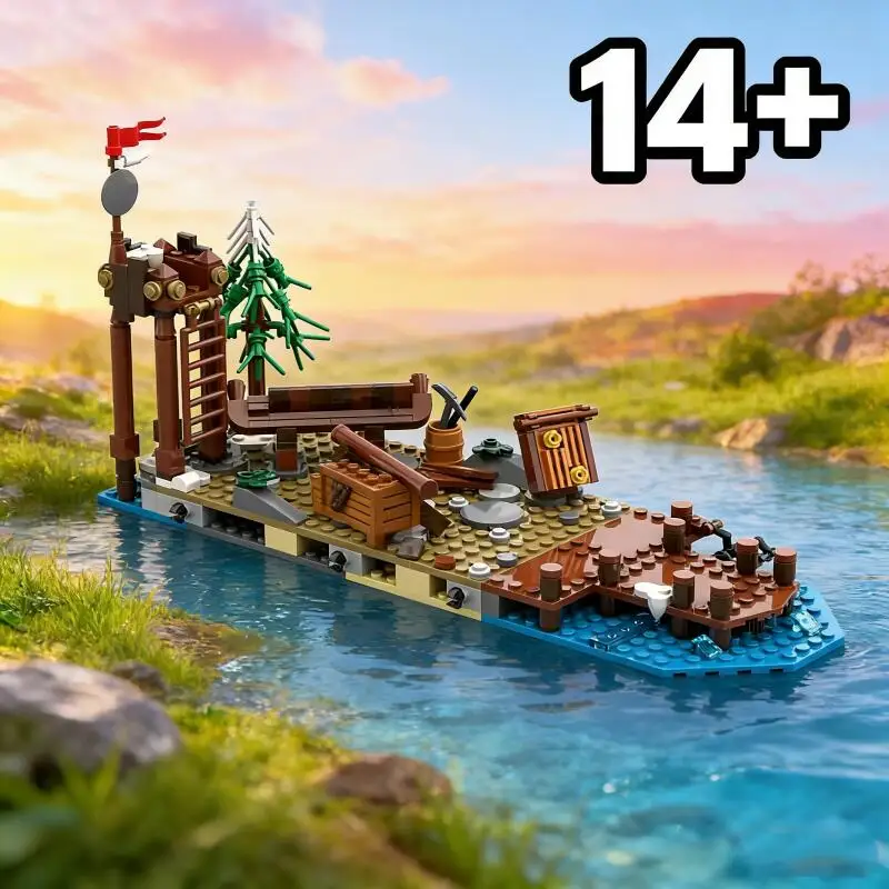 

NEW Medieval Pirate Ship Viking Village 21343 Extension Building Block Series Architectural Brick Model Collection Toy Kid Gifts