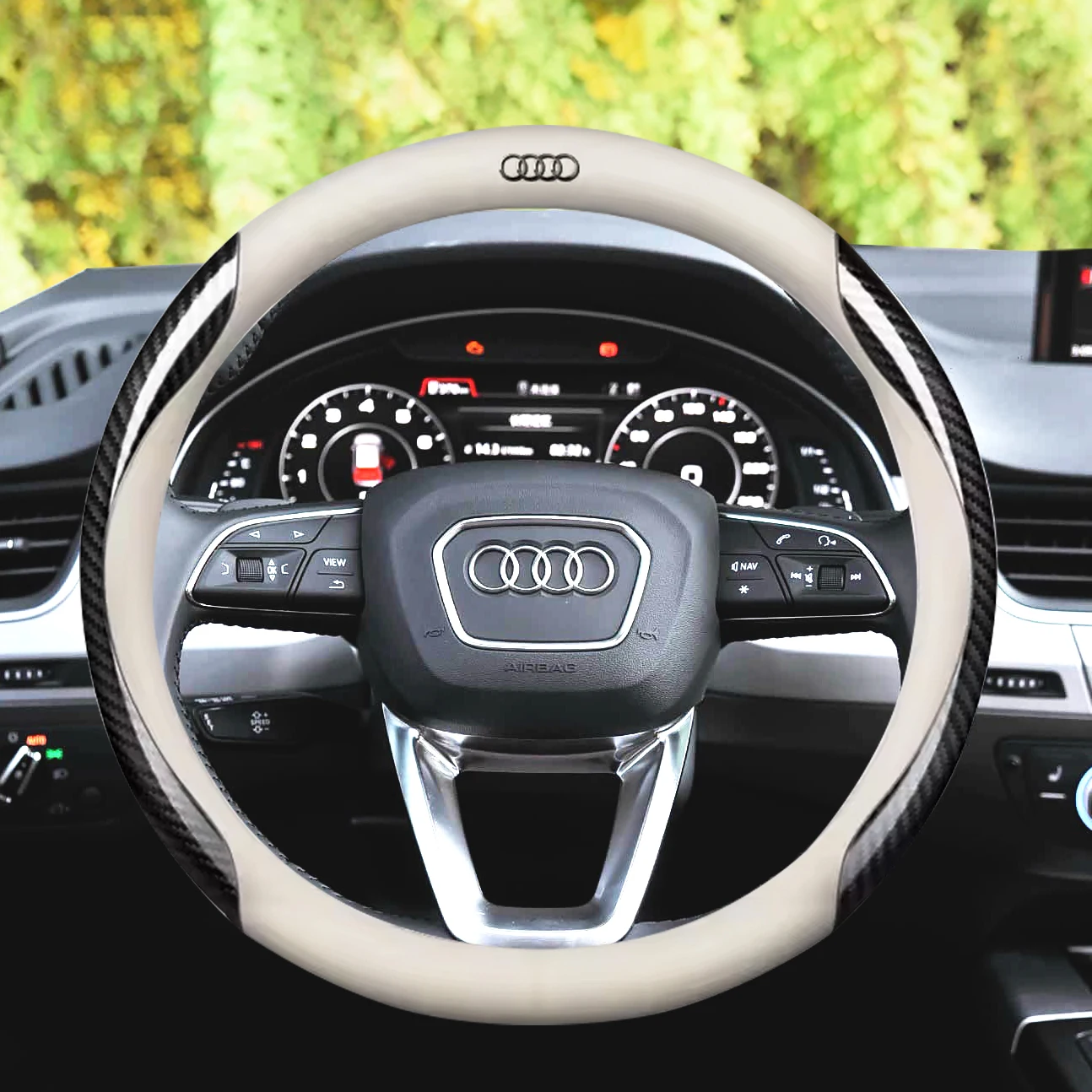 

Чехол на руль автомобиля для Audi A1 A3 A4 A5 A6 A7 A8 Q1 Q2 Q3 Q5 Q7 Q8 S3 S4 S5 S6 RS3 RS4 RS5 RS6 RS7 TT SQ7 SQ8 Ауди Аксессуары