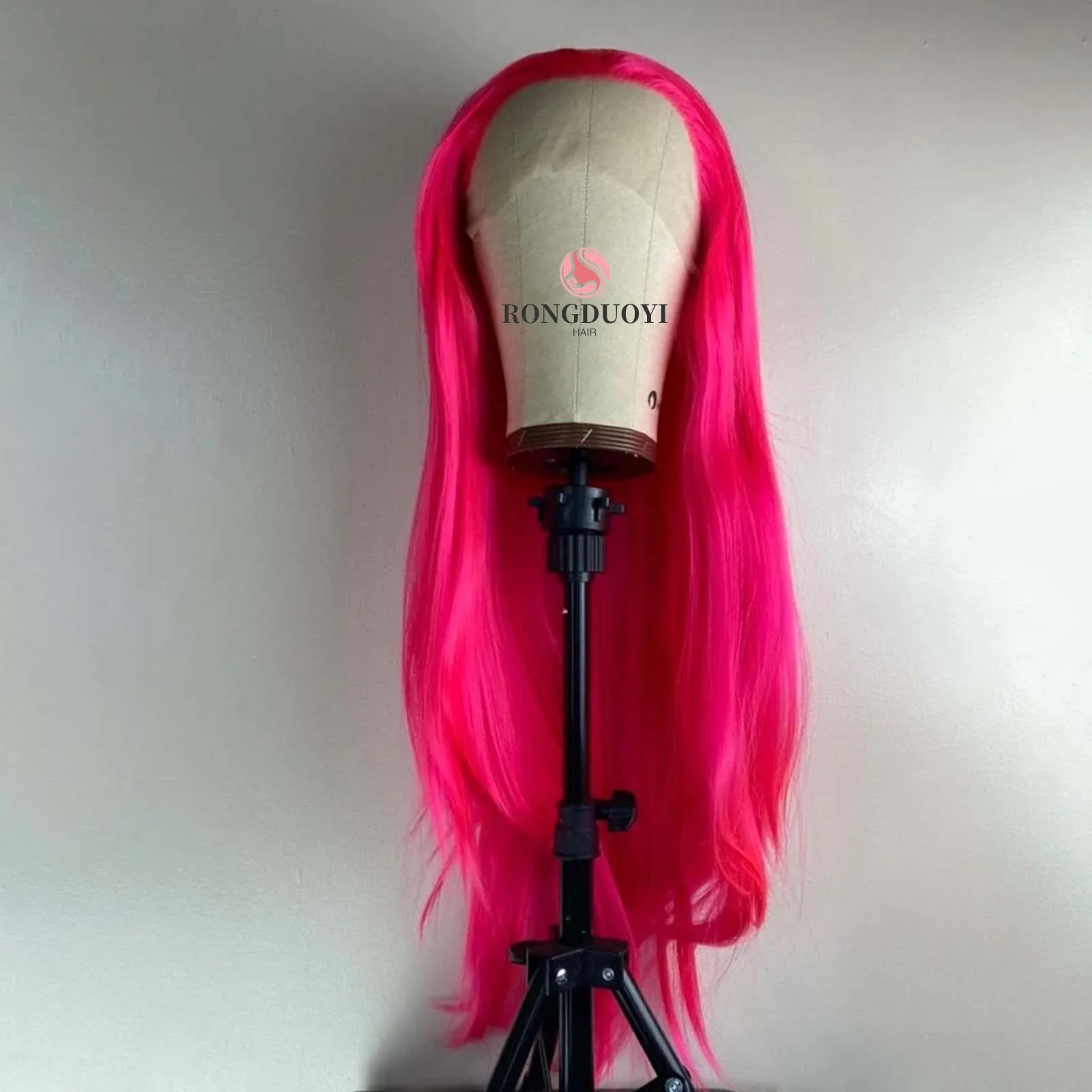 Perruque Lace Front Wig synthétique lisse et longue, couleur rose naturelle rouge, pour femmes, fête cosplay, 13tage