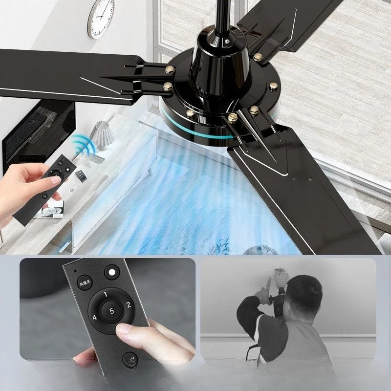 

56-Inch household ceiling fan, quiet and strong wind, living room and dining room electric fan