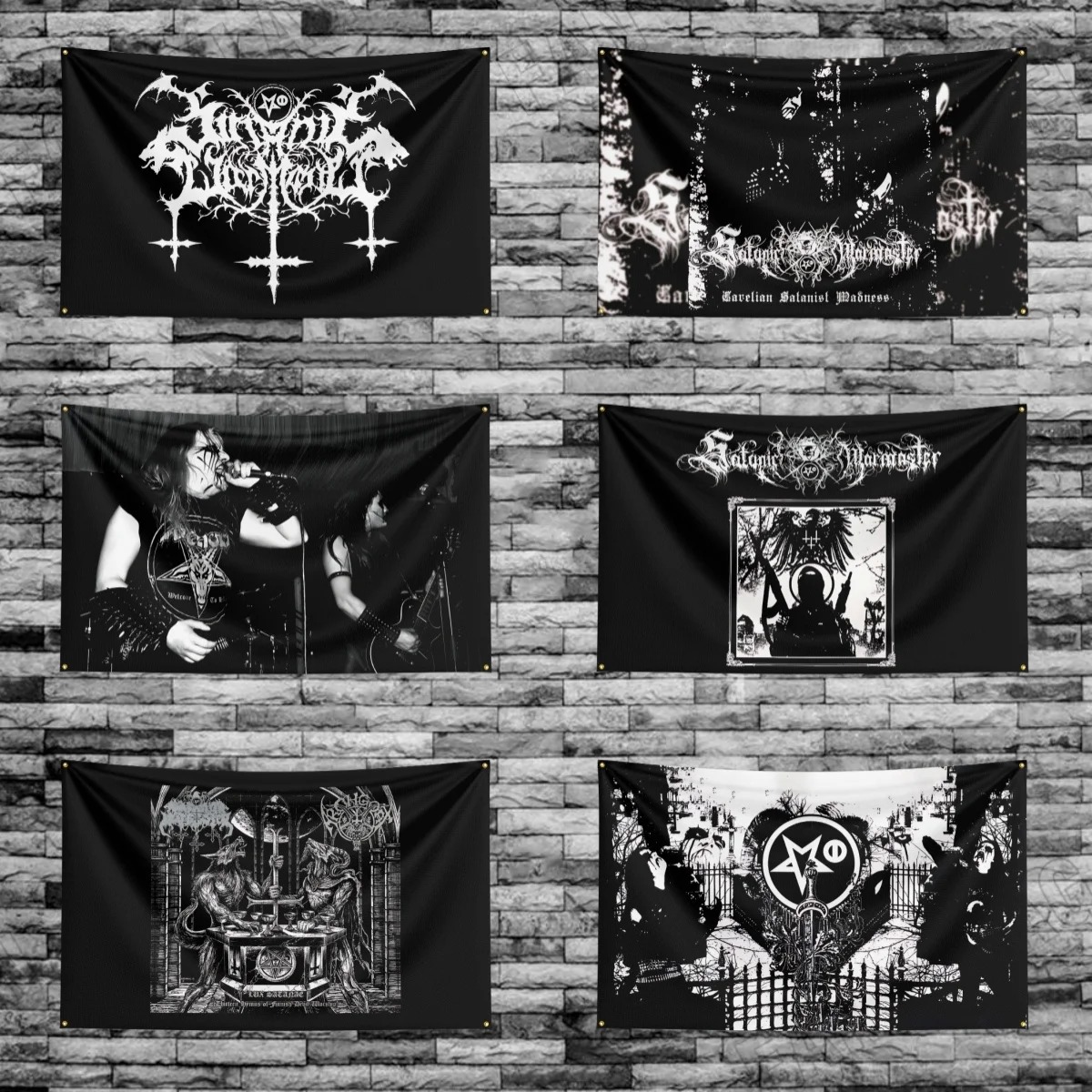 3x5 pés s-sa-tanic-w-war-master-s-rock banda bandeira poliéster impressão digital banner para garagem arte da parede fora da porta decoração
