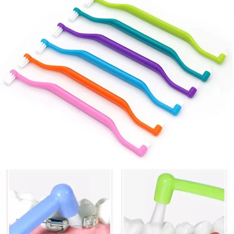 40Pcs Orthodontic Interdental Brush Double-Beam Soft Teeth Cleaning Toothbrush Oral Care Tool Small Head Soft Hair Implant Adult