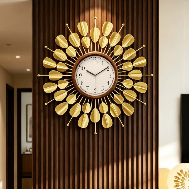 Modern Simple Metal Wall Clock Silent Quartz Clock Bedroom Clock Living Room Sofa Background Decoration Wall Watch Home Decor