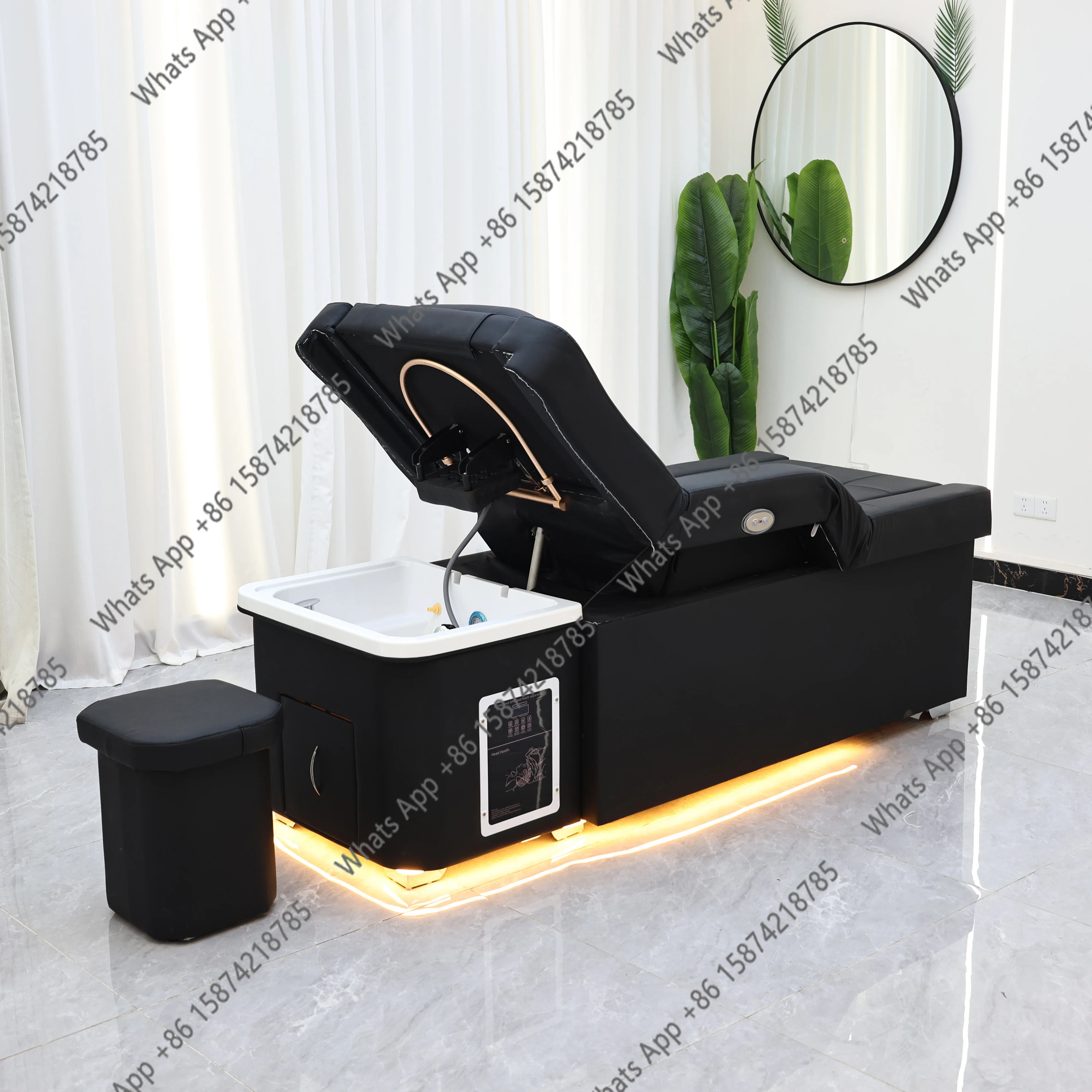 Sm XinSheng Electric Adjustable Lift Shampoo Bed Massage Table All-in-One Salon SPA Massage Bed With Hair Washing Basin & Foot B