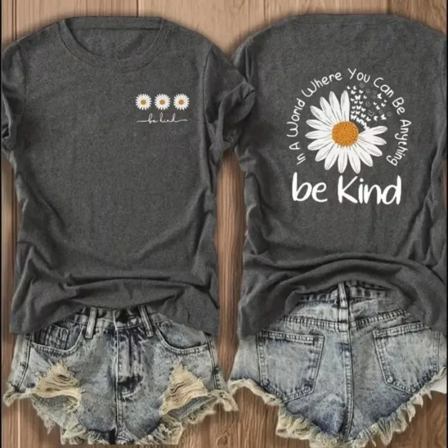 Camiseta 100% con cuello redondo para mujer, ropa de primavera y verano para mujer, una opción elegante y casual, estampados divertidos, ocasiones festivas, Loca