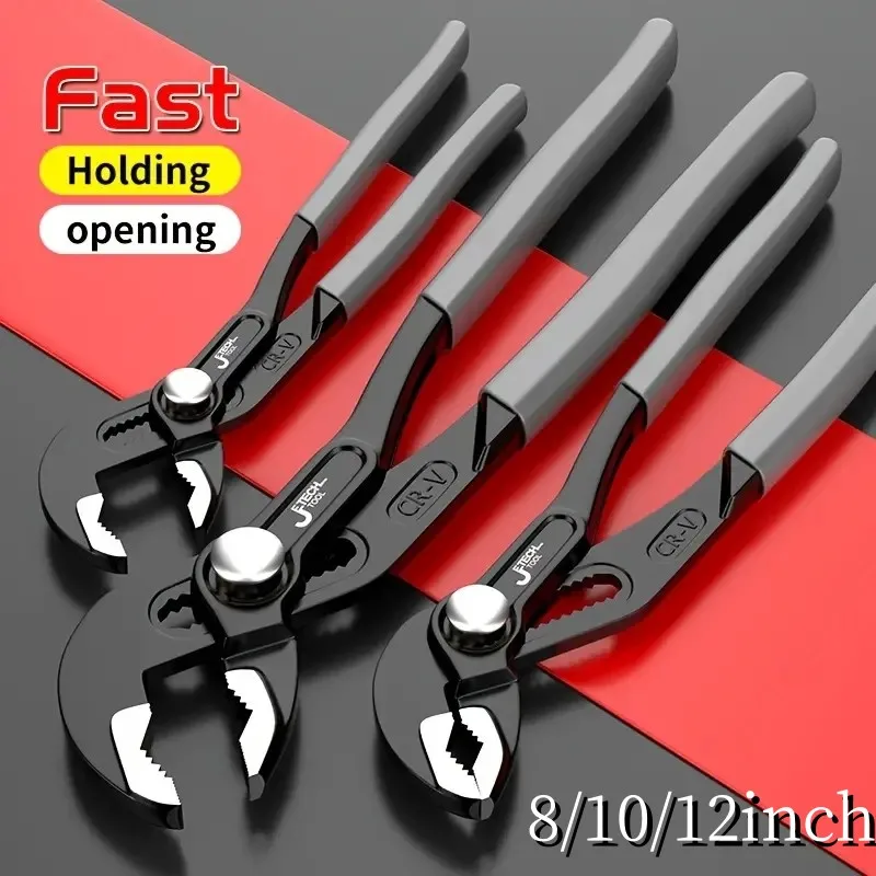 8/10/12inch Multifunctional Water Pump Pliers Quick-Release Plumbing Pliers Fast Adjustable for Agricultural Machinery Tool