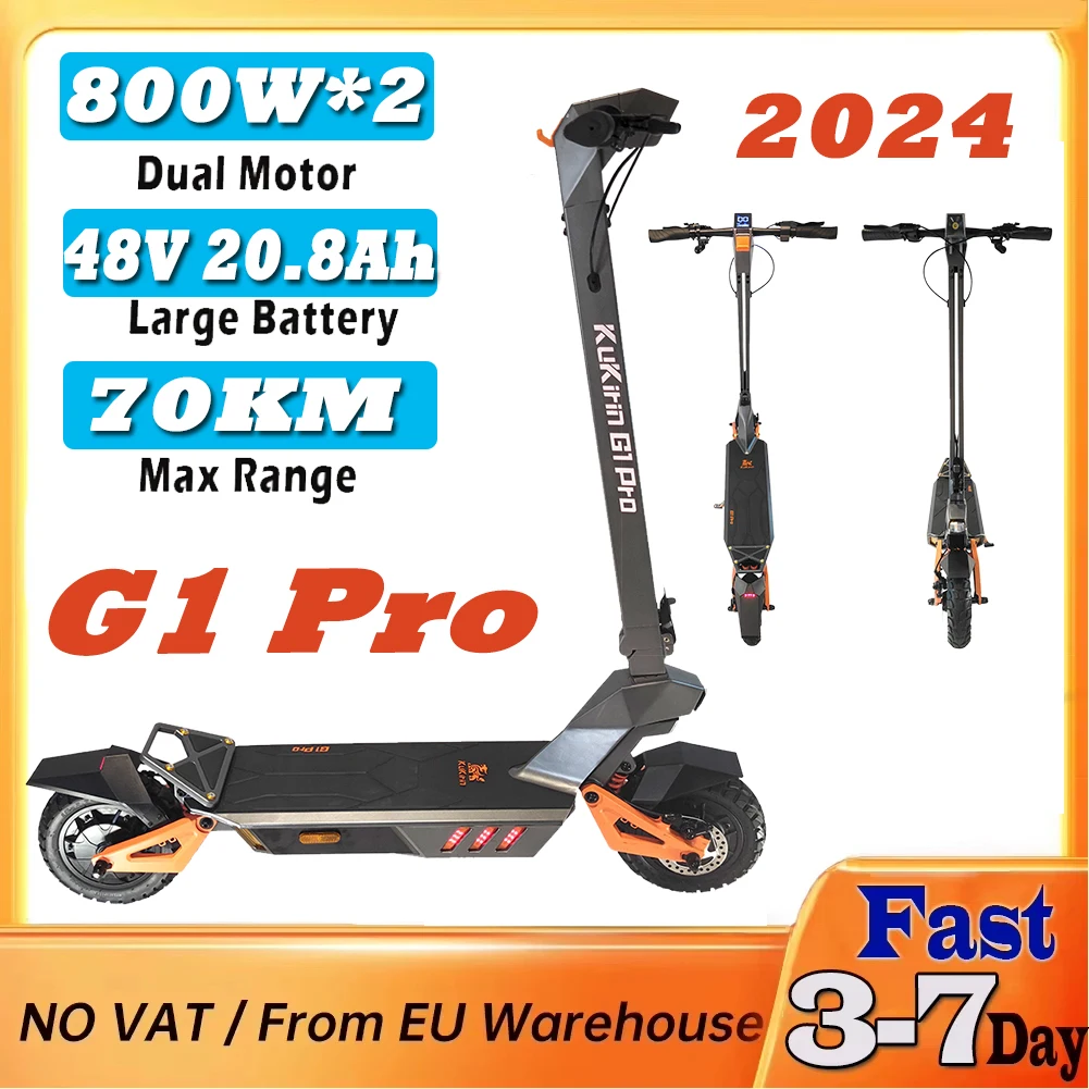 KUKIRIN G1 Pro Adult Electric Scooter 800W*2 Motor 48V 20.8Ah Battery 55km/h Max Speed 70KM Range Adult Scooter