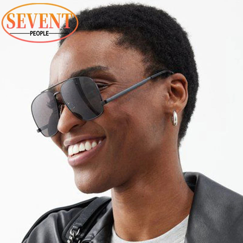 

Oversized Pilot Shiled Sunglasses Women 2025 Luxury Brand Vintage Square Metal Frame Shades Eyewear For Ladies Double Beam UV400