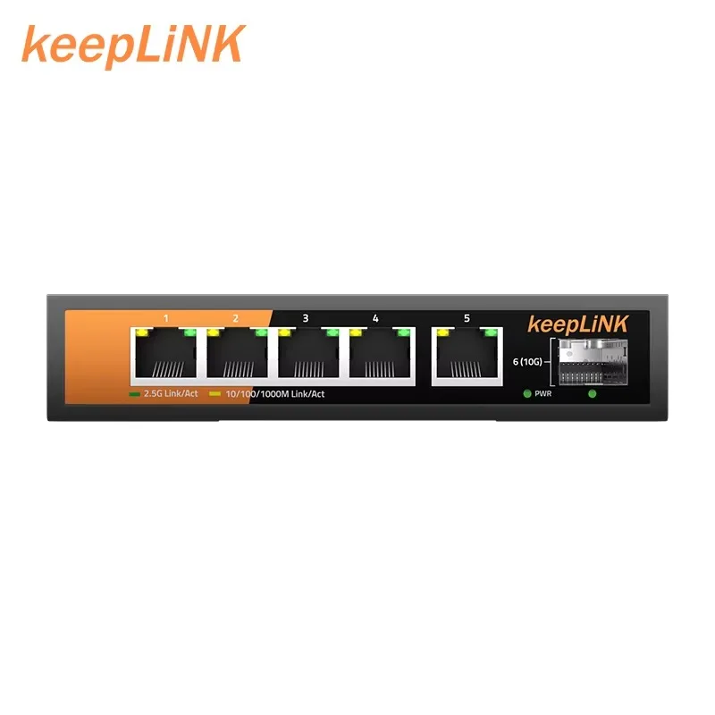 6 Port 2.5GBPS Ethernet Switch 45G Capacity Fanless Design Commercial Super Fast Transmission for WiFi 6/7 Hotel Esports Gaming