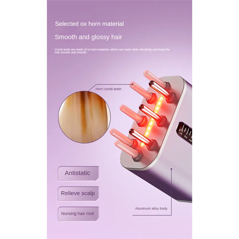 فرشاة تدليك الشعر الكهربائية لزيت الشعر لعلاج الشعر ونمو الطب والزيوت العطرية -A-A77G