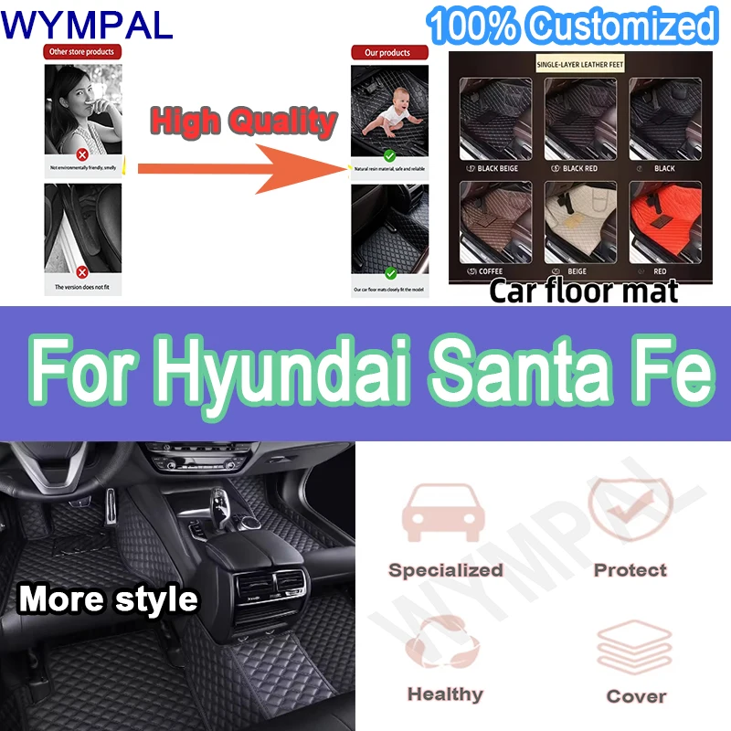 Luxury Custom Car floor mats for Hyundai Santa Fe (FIVE SEAT) 2010 2011 2012 auto foot automobile carpet cover Pads full set