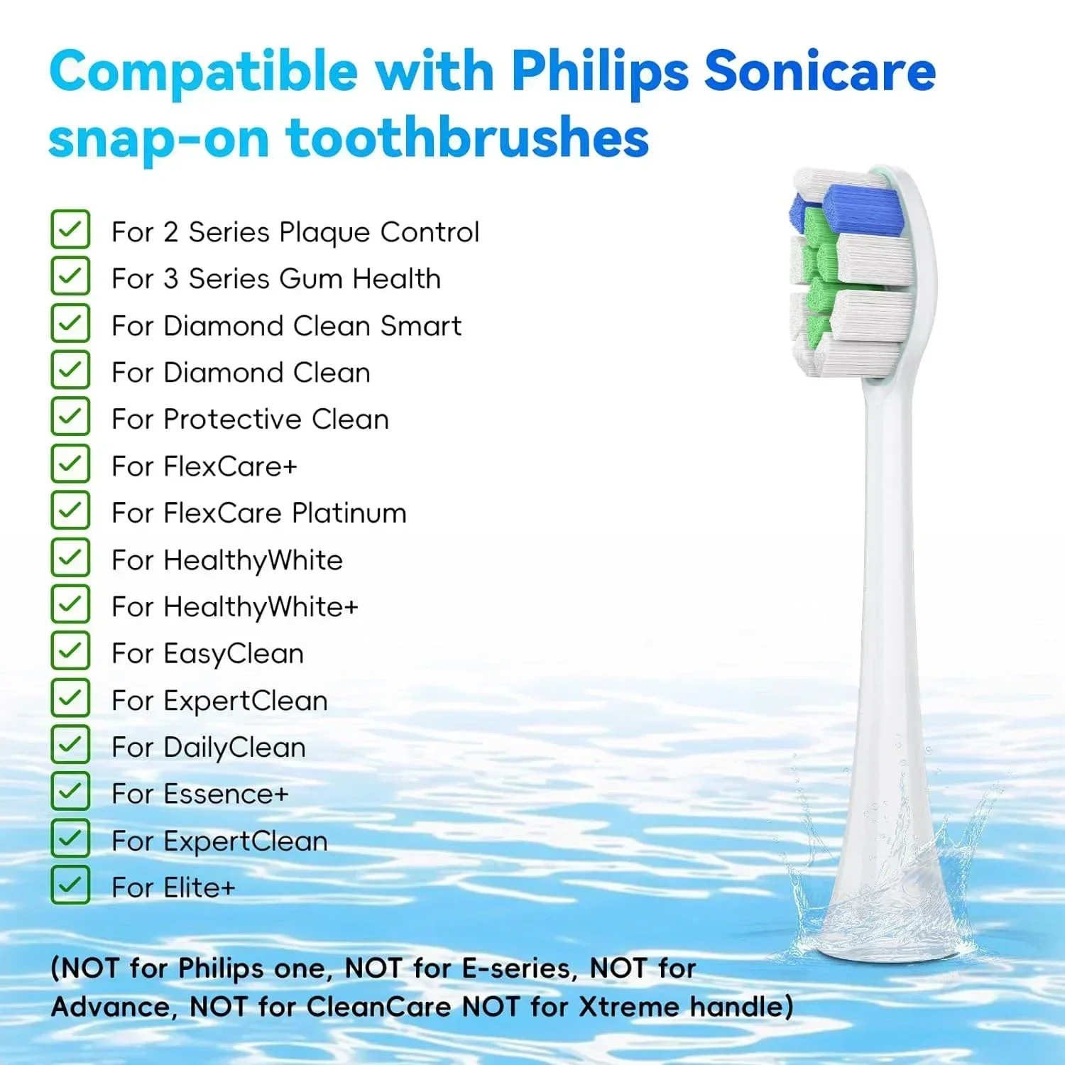 필립스 소닉케어 W2 용 교체 브러시 헤드, 최적 화이트 HX6063/67, 필립스 소닉케어 W2 최적 화이트 HX6063/67, 8 개