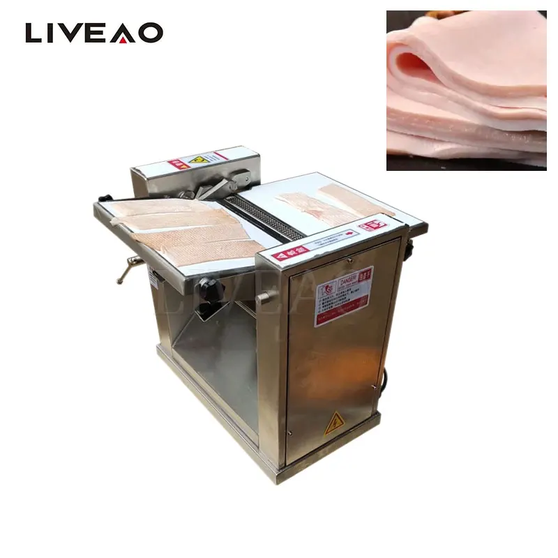 

2023 Professional Pork Skin Removed Cutting Machine Pig Meat Peeling Machine