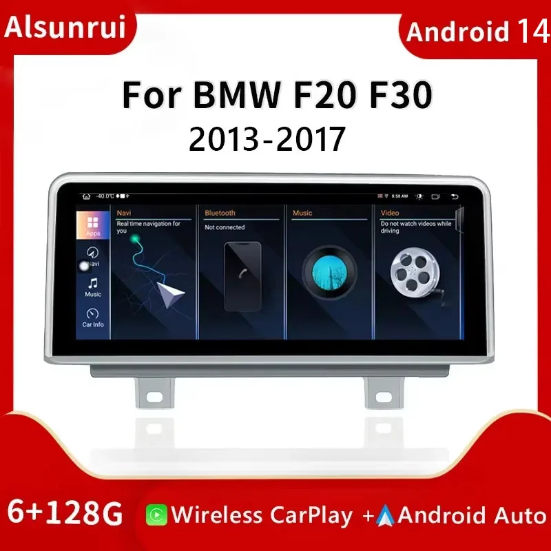 

Wireless CarPlay 2 din Andorid 14 Car Screen For BMW Series 1 /2/ 3/ 4 F20 F21 F22 F30 F31 F32 F33 F34 F36 Multimedia GPS Radio