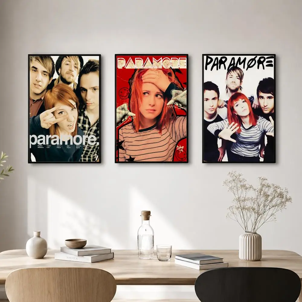 Band Paramore Poster Self-adhesive Art Waterproof Paper Sticker Coffee House Bar Room Wall Decor