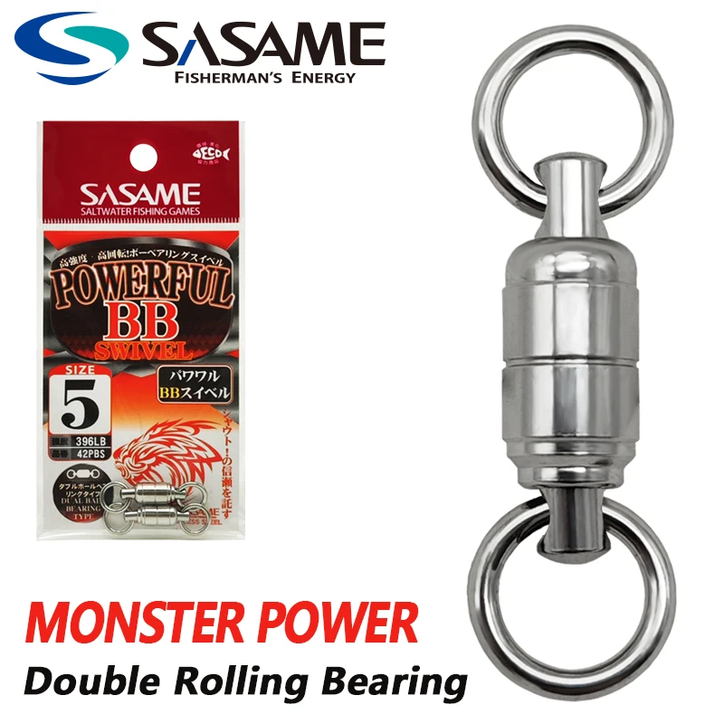 Japan SASAME Monster Power Ball Bearing Swivel for Fishing Connect Stainless Swivel Snap Swivel Saltwater Fishing Tackle