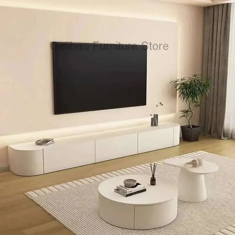 

Drawers White Console Minimal Tv Stand Cabinet Aesthetic Solid Wood Tv Stand Cabinet Rack Storage Mueble Television Decorations