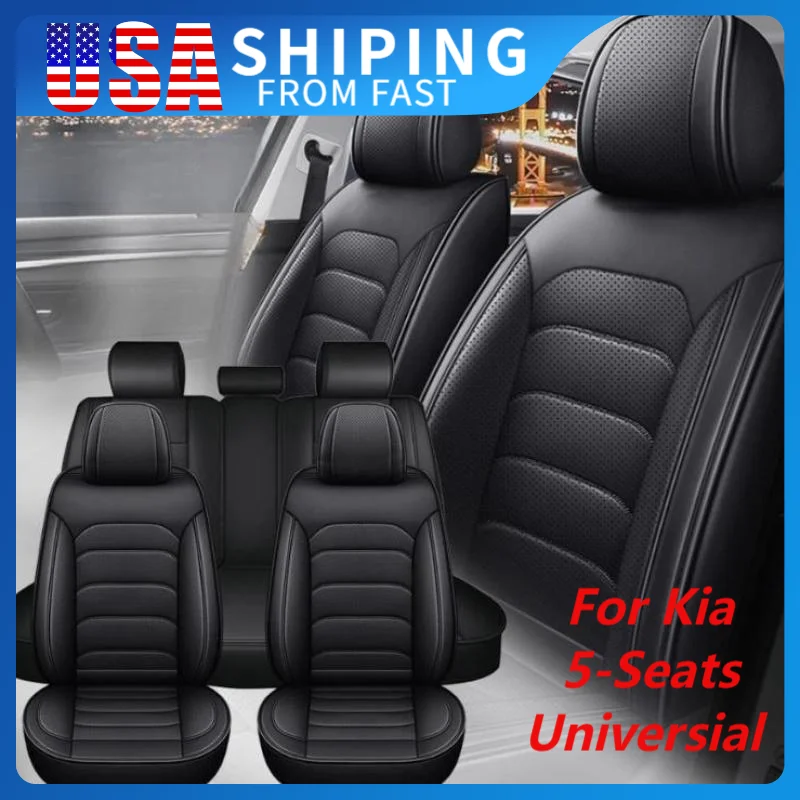 

Nappa Leather Front Rear Seat Cover For Kia 5-Seats Universial Full Set Car Seat Covers Waterproof All weather Vehicle Part