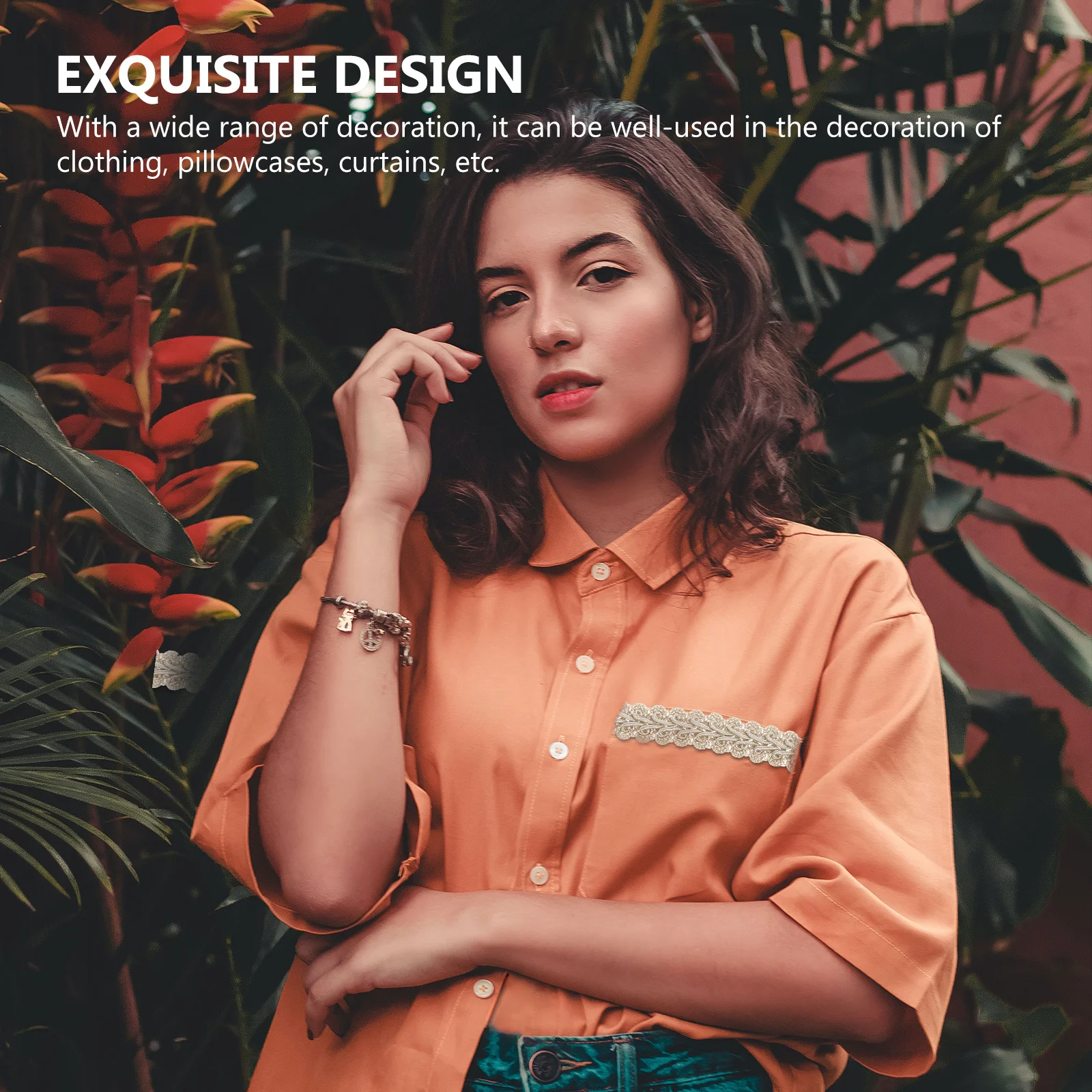 

1 Roll Polyester Lace Trim Wide Decorative Edge For Diy Curtain Sewing Material Home Decor Valance Garment Edging